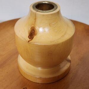 Vintage Turned Wood Candle Holder Gift Rustic Country Farm Decor Colorado